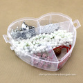 transparent heart shape Nail Art empty jewelry container plastic box